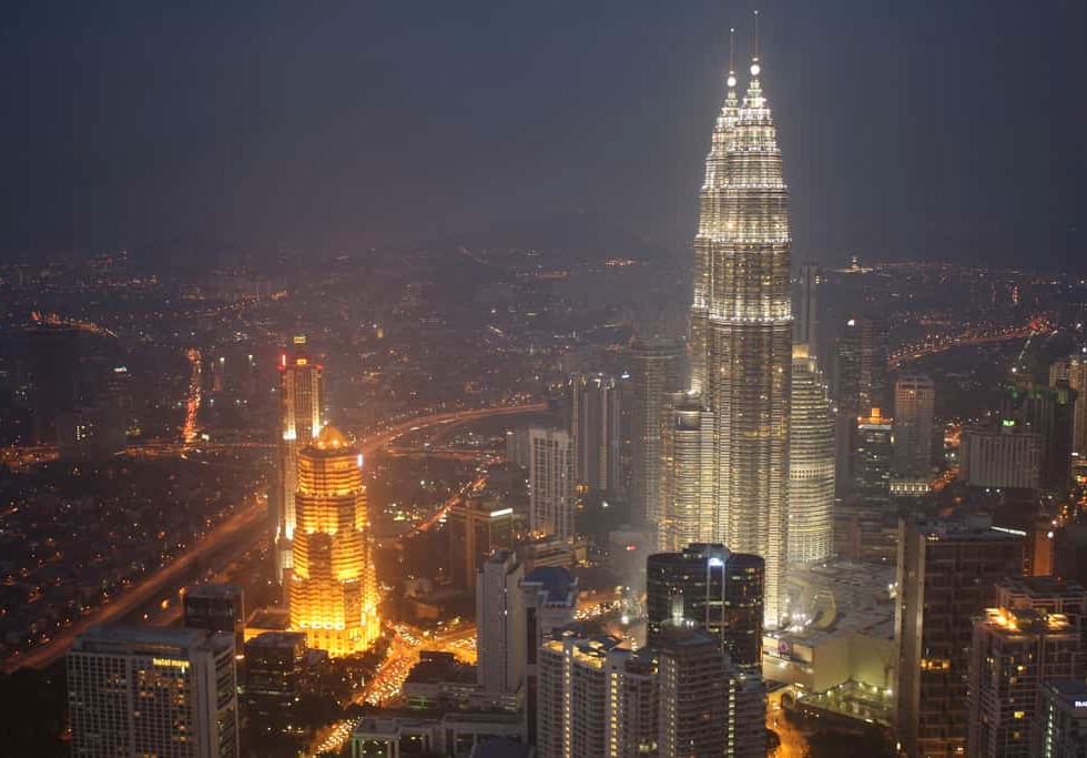 Petronas Tower The Twin Towers Skyscrapers at Night in KL Kuala Lumpur, Malaysia